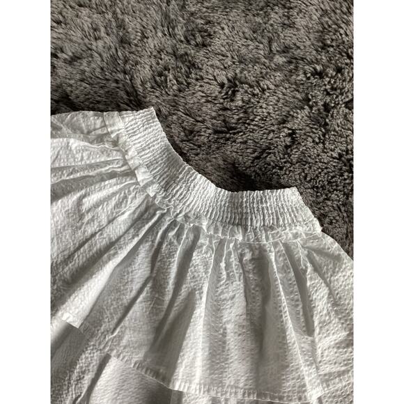 Polo Ralph Lauren Girls Seersucker Tiered Layered Mini Skirt Summer White Size 6 - Picture 2 of 9